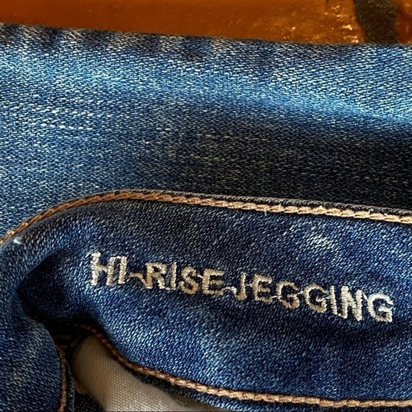 American Eagle Jeans Hi Rise Jegging Women's Size 4 Reg Distressed Super Stretch - Picture 3 of 8